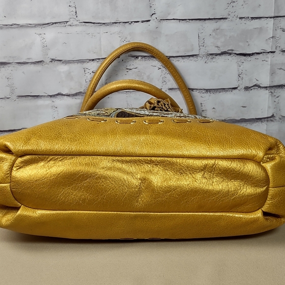 Isabella Fiore Leather/Tapestry Carpet Bag - Picture 7 of 12